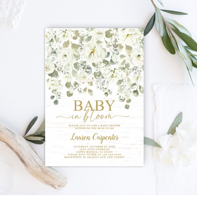 Baby's Breath Floral Baby Shower Invitation (Creator Uploaded)
