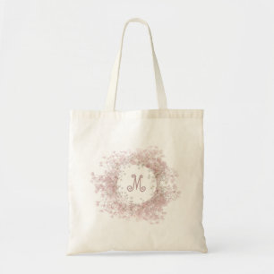 baby's breath floral frame bridesmaid tote bag