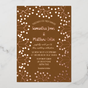 Baby's Breath Floral Terracotta Gold Foil Wedding
