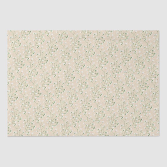    Baby's Breath Flowers Boho Chic Baptism Wedding Tissue Paper (Front)