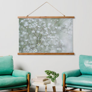 Baby's Breath Flowers Close-Up Nature Photography Hanging Tapestry