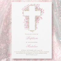 baby's breath flowers cross Baptism 