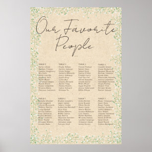 Baby's Breath Flowers Rustic Wedding Seating Chart