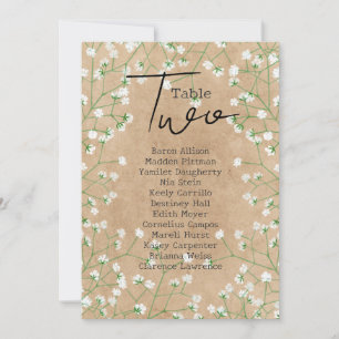Baby's Breath Flowers Rustic Wedding Seating Chart Invitation