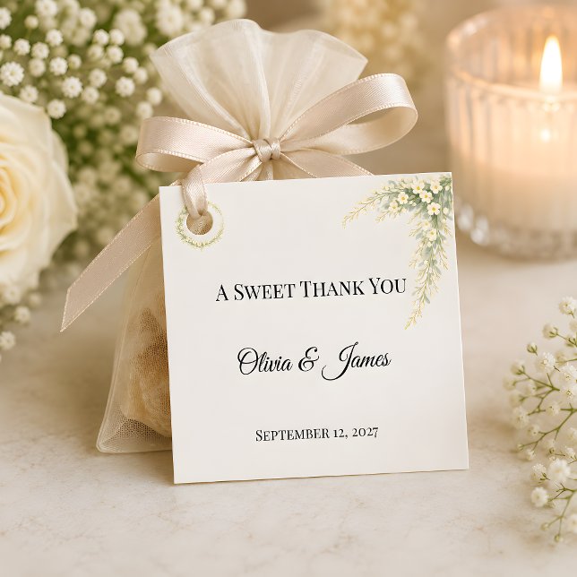Baby's Breath Gold Favour Tags (Part of the luxury baby's breath wedding theme, favor tag)