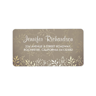 baby's breath gold foil wedding label