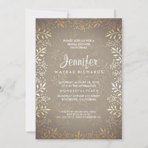 Baby's Breath Gold Vintage Bridal Shower Invitation