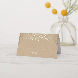 Baby's Breath Gold Wedding Place Card