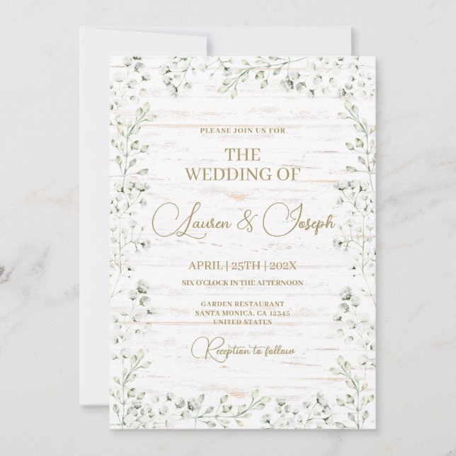 Baby's Breath Gypsophila​ Wedding invitation (Front)