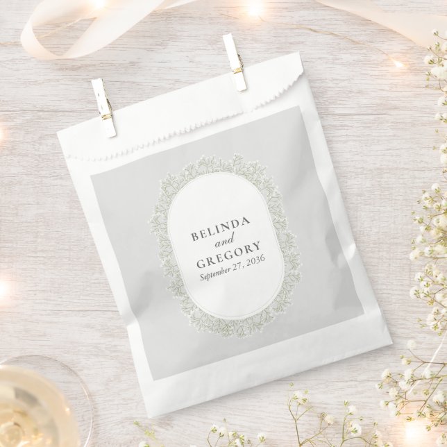 Baby's Breath Monogram Gypsophila Floral Wedding Favour Bags (Clipped)