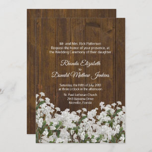 Babys Breath Rustic Wedding Invitation
