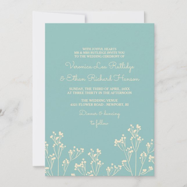 Baby's Breath Silhouette - Beautiful Wedding Invitation (Front)
