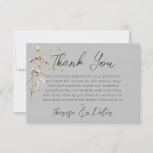 Baby's Breath Thank You Wedding Flat Card