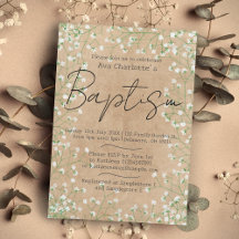Baby's Breath Watercolor Cute Floral Boho Baptism