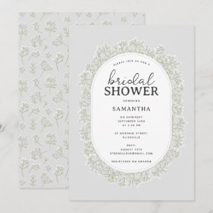 Baby's Breath Watercolor Gypsophila Bridal Shower Invitation