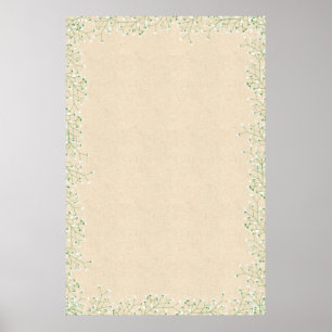 Baby's Breath Wedding Boho Template To Personalise Poster