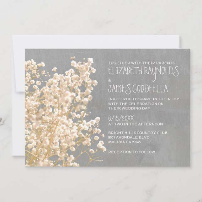 Baby's Breath Wedding Invitations (Front)