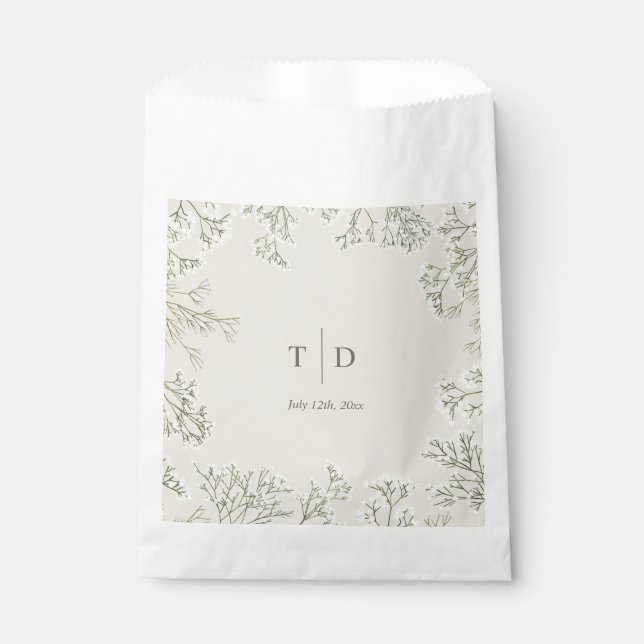 Baby's Breath Wedding Monogram Favour Bags (Front)