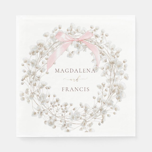 baby's breath | wedding napkin (Front)