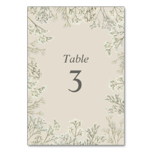 Baby's Breath Wedding Table Number