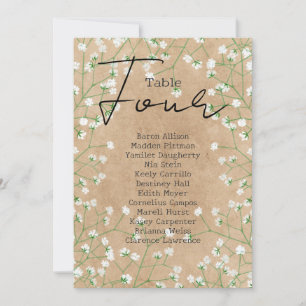 Baby's Breath Wedding Table Number Seating Chart 4