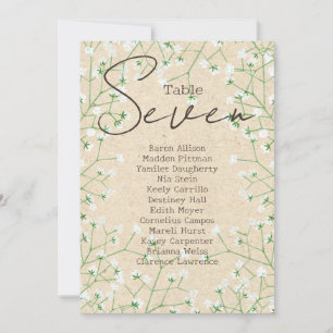 Baby's Breath Wedding Table Number Seating Chart 7