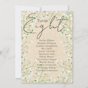 Baby's Breath Wedding Table Number Seating Chart 8