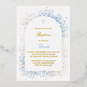 Baby's Breath white blue baby boy Baptism