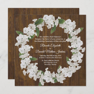 Babys Breath Wreath Wedding Invitation