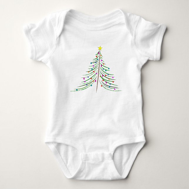 Baby's Christmas Tree Baby Bodysuit (Front)