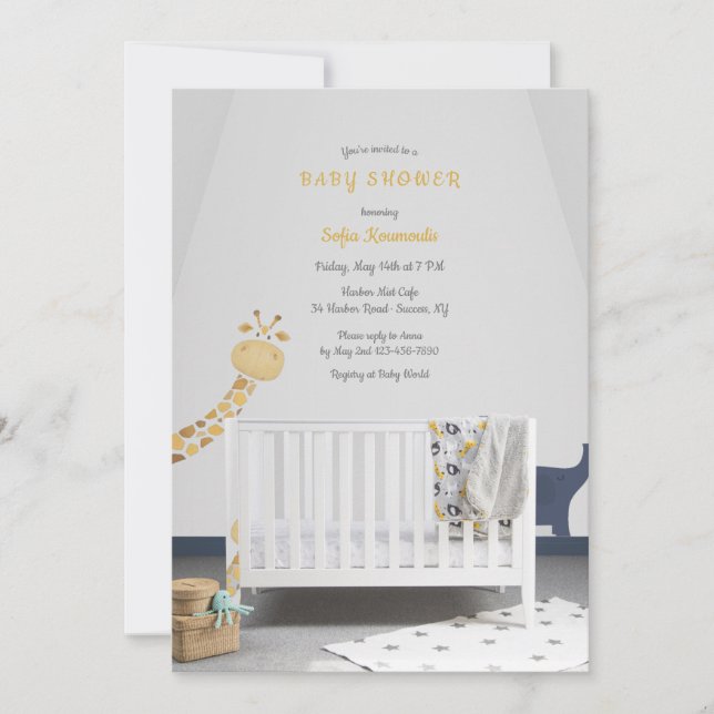 Baby's Crib Baby  Shower Invitation (Front)