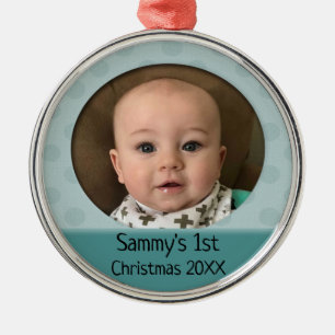 Baby's Custom First Christmas Photo Ornament