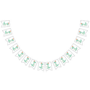 Baby's Cute Cartoon Baby Dinosaur Birthday Party  Bunting