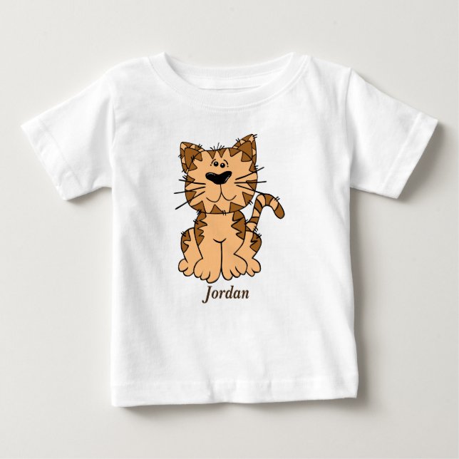 Baby's Cute Tabby Kitten Baby T-Shirt (Front)