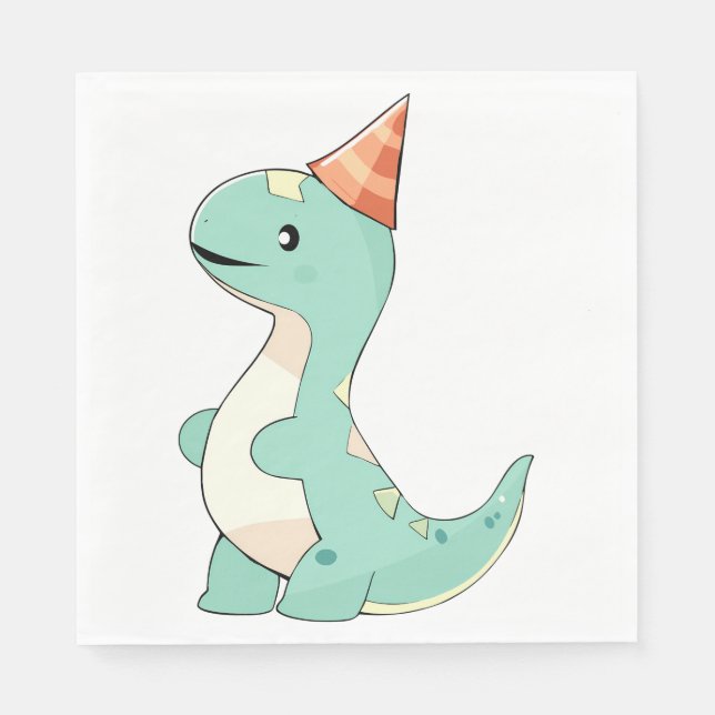 Baby's Dino Mite!  Cute Dinosaur Birthday T Rex Napkin (Front)