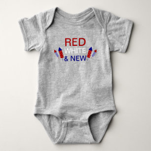 Baby's First 4th of July Red White and New Baby Bodysuit