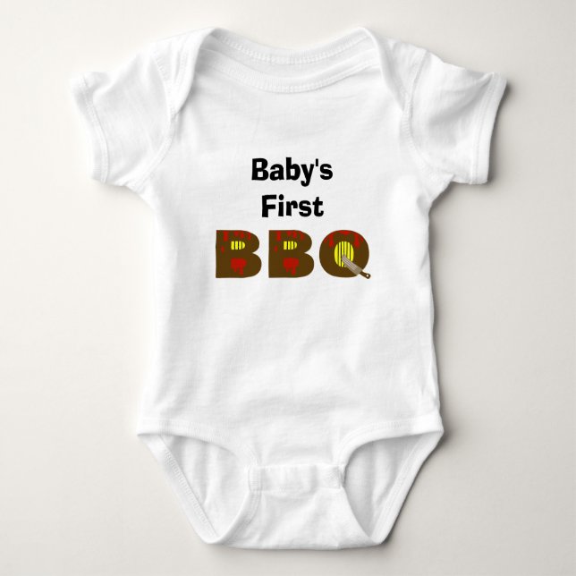 Baby's First BBQ T-shirt  Customise It! Baby Bodysuit (Front)