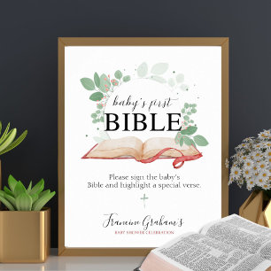 Baby's First Bible Baby Shower Sign