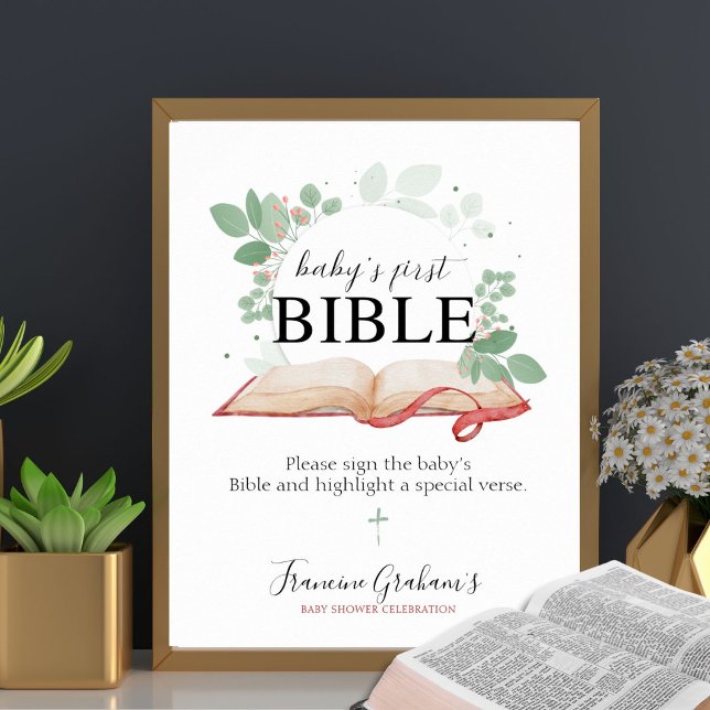 Baby's First Bible Baby Shower Sign (Creator Uploaded)