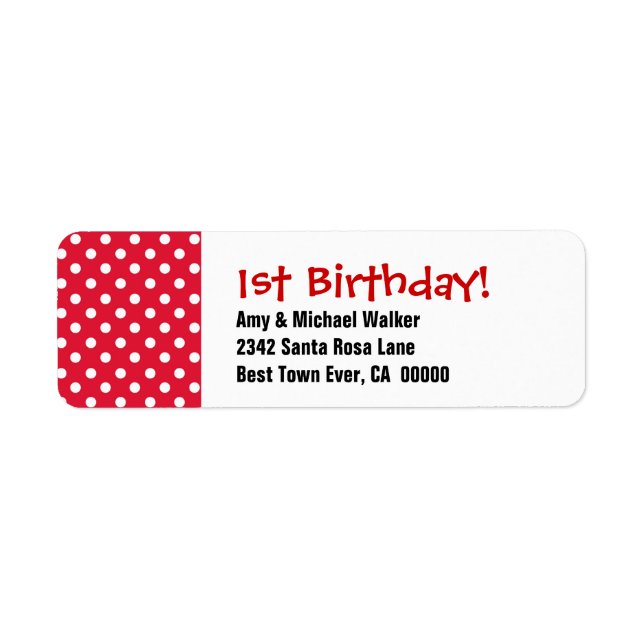 Baby's First Birthday 1st Cute Polka Dot Pattern (Front)