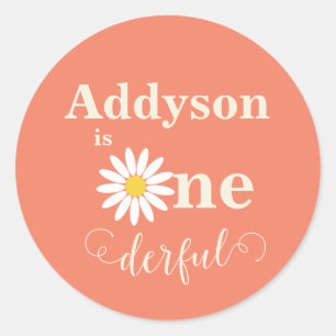 Baby's First Birthday Daisy Classic Round Sticker