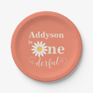 Baby's First Birthday Daisy Paper Plate
