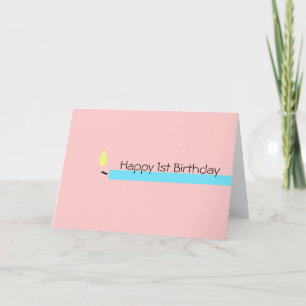 Baby's First Birthday Girl Greeting Card