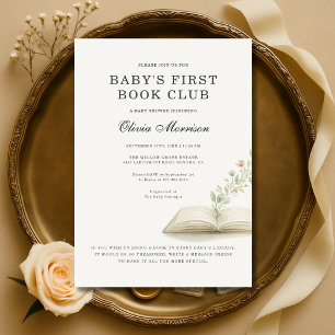 Baby's First Book Club Baby Shower Invitation
