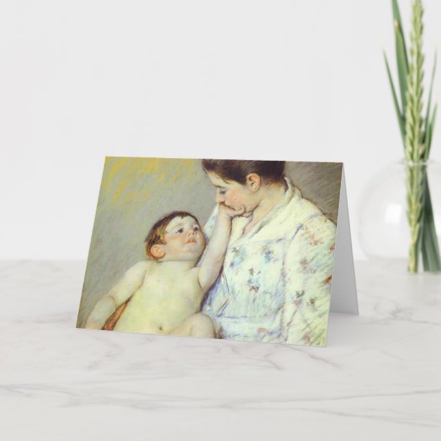 Baby's First Caress. c. 1890, Mary Cassatt Card (Front)