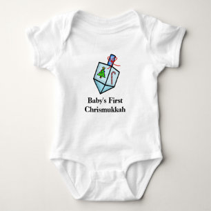 Baby's First Chrismukkah Dreidel Baby Shirt