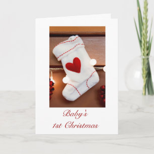 Baby's first Christmas 1st Christmas with stocking Holiday Card