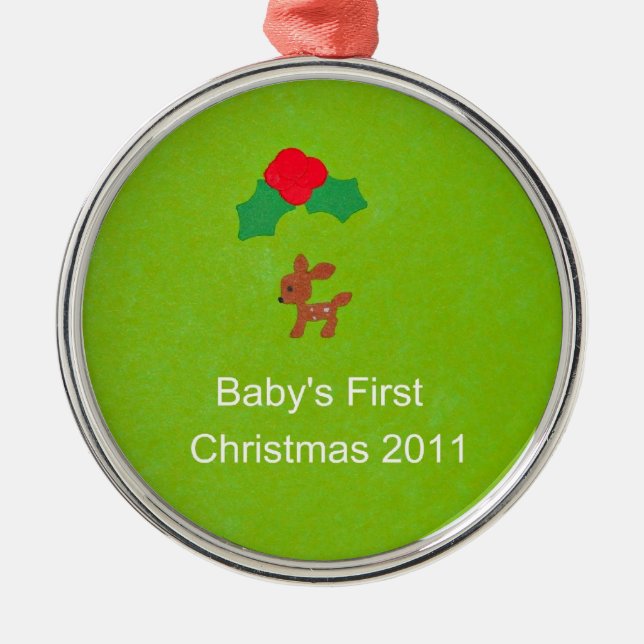 Baby's First Christmas 2011 Metal Tree Decoration (Front)