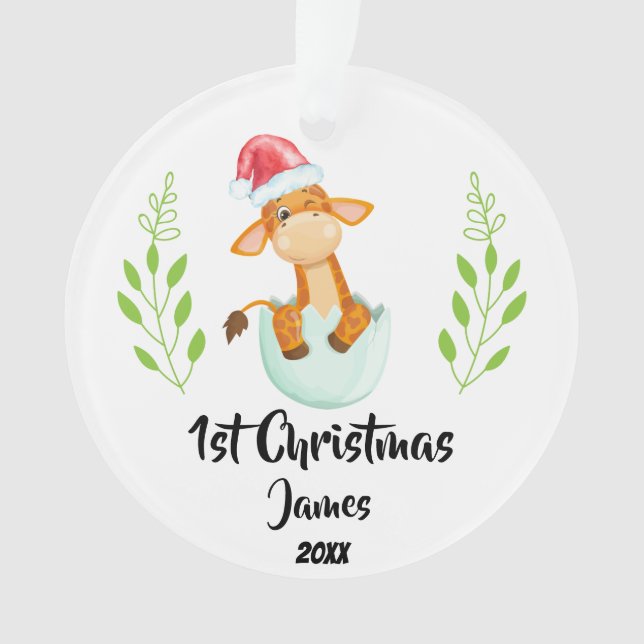 Baby's First Christmas 2023 Personalised Photo Ornament (Front)