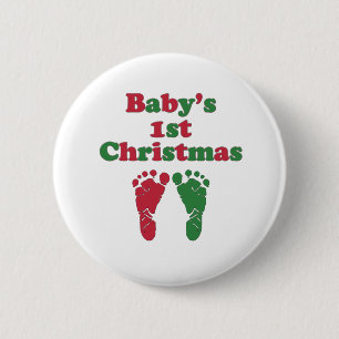 Baby's First Christmas 6 Cm Round Badge